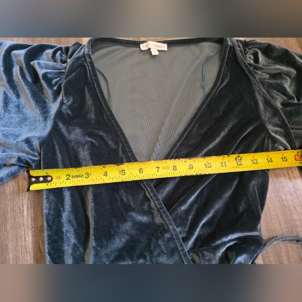 BALTIC BORN KATELYN VELVET MAXI WRAP DRESS BLUE SHIRT SLEEVE KIMONO Wedding Y2k - Picture 12 of 14